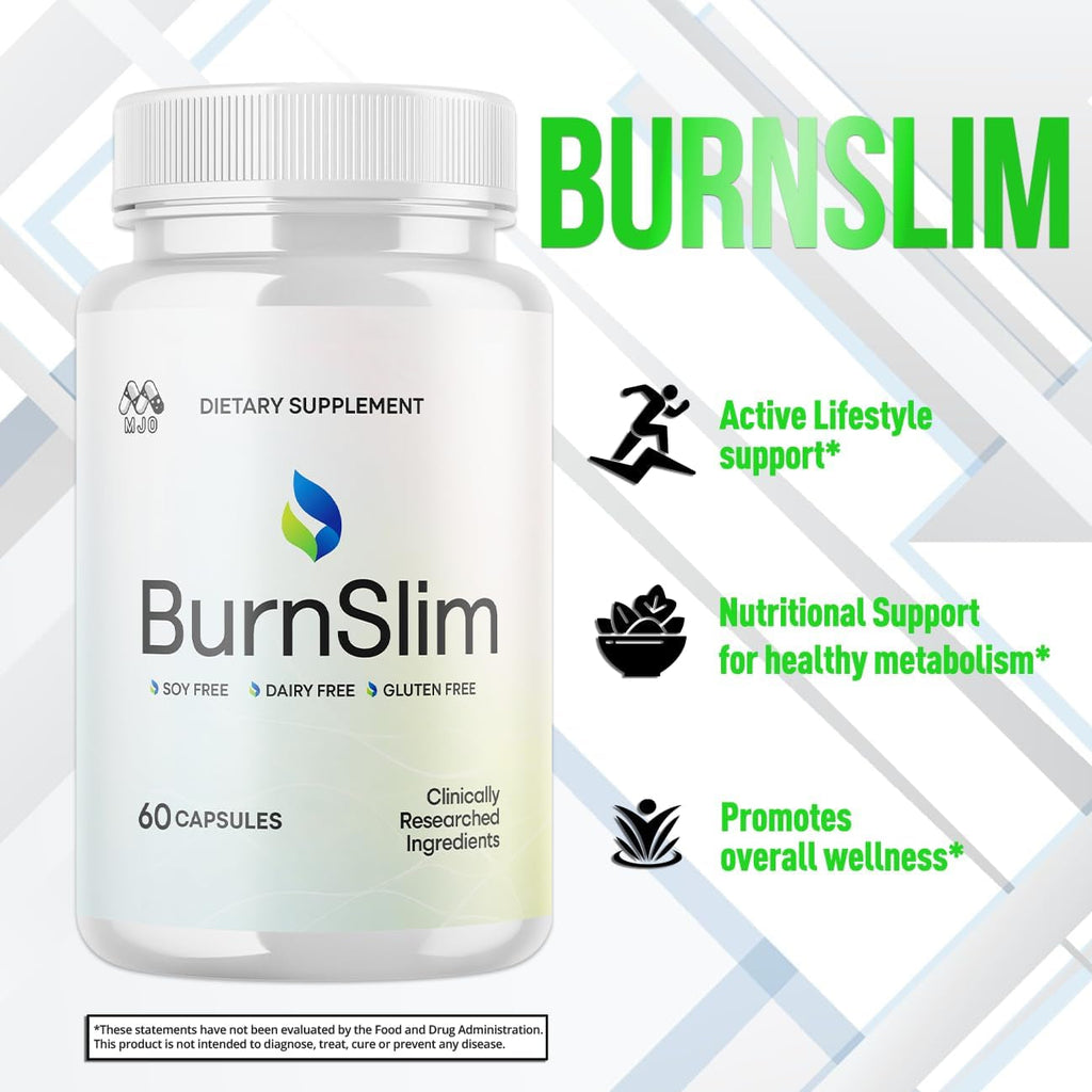 Burn Slim Capsules, Official Burnslim Pills with All Natural Ingredients, Advanced Burn Slim Health and Wellness Vitamin Supplement Supporting Active Lifestyle for Women and Men (60 Capsules)