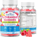L-Theanine Gummies with L-Theanine 400 Mg, Ashwagandha, GABA, 5-HTP, Magnesium Glycinate for Calm, ZZZ & Relaxation Support - Vegan, Raspberry Flavor, 60 Count