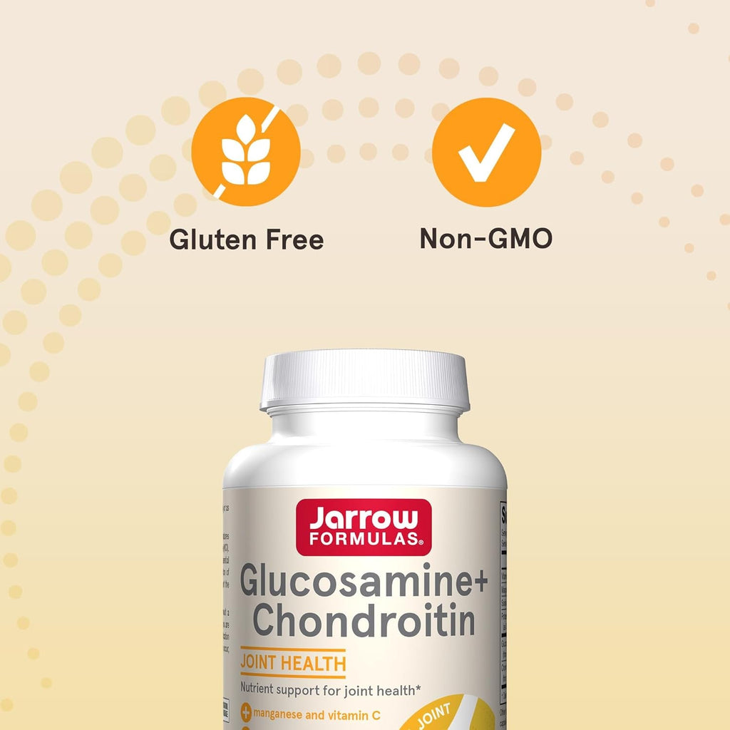 Jarrow Formulas Glucosamine + Chondroitin - 240 Capsules - Nutrient Support - Dietary Supplement for Joint Health - with Vitamin C & Manganese - 60 Servings