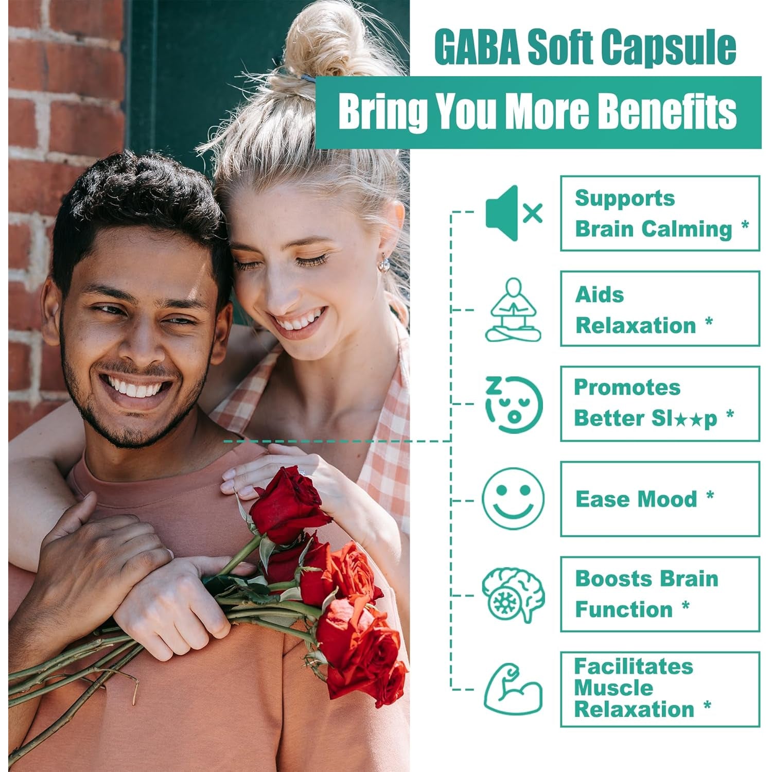 GABA Supplement - 1000 Mg Liposomal Form for Optimal Absorption, GABA with L-Theanine, Magnesium Glycinate, 5HTP, Vitamin D3 for Calm, Relaxation, Mood, Restful Night - Melatonin-Free 120 Softgels.