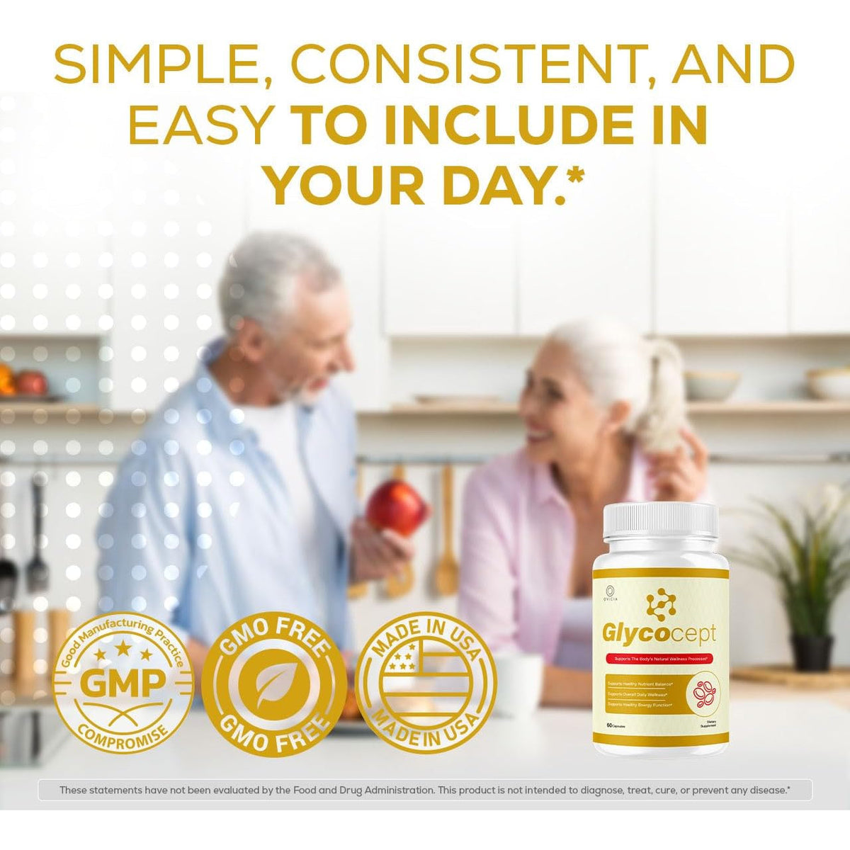 Glycocept - Glycocept Advanced Formula Support Capsules All Natural Premium Ingredients Maximum Strength, Daily Pills Support Vitamins for Health and Wellness, 60 Capsules for 1 Month