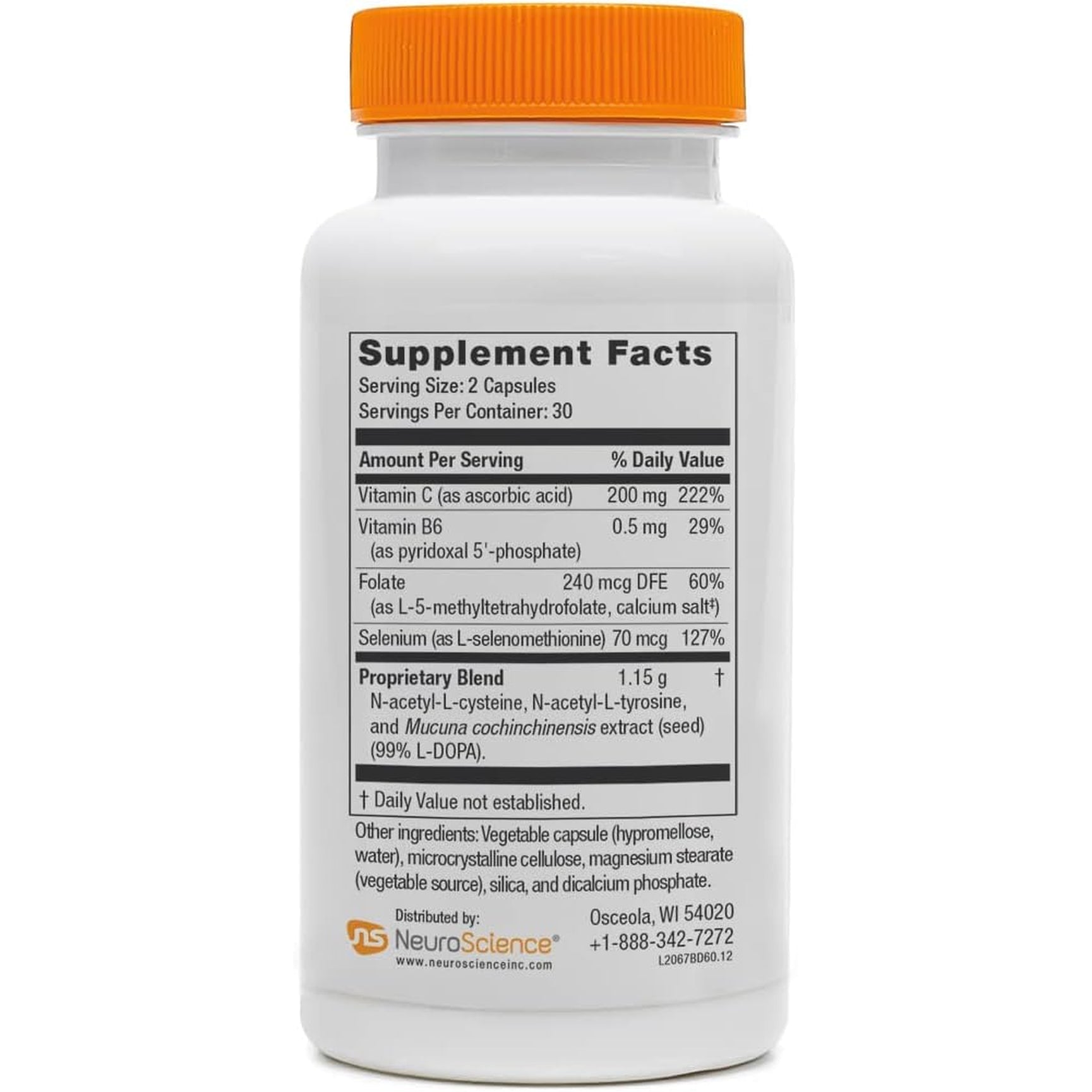 Neuroscience Balance D - Mood Support Supplement for Energy, Focus & Brain Health - Vitamin B6, Folate & More - Aid Dopamine Synthesis for Healthy Craving Control & Cognition (60 Capsules)
