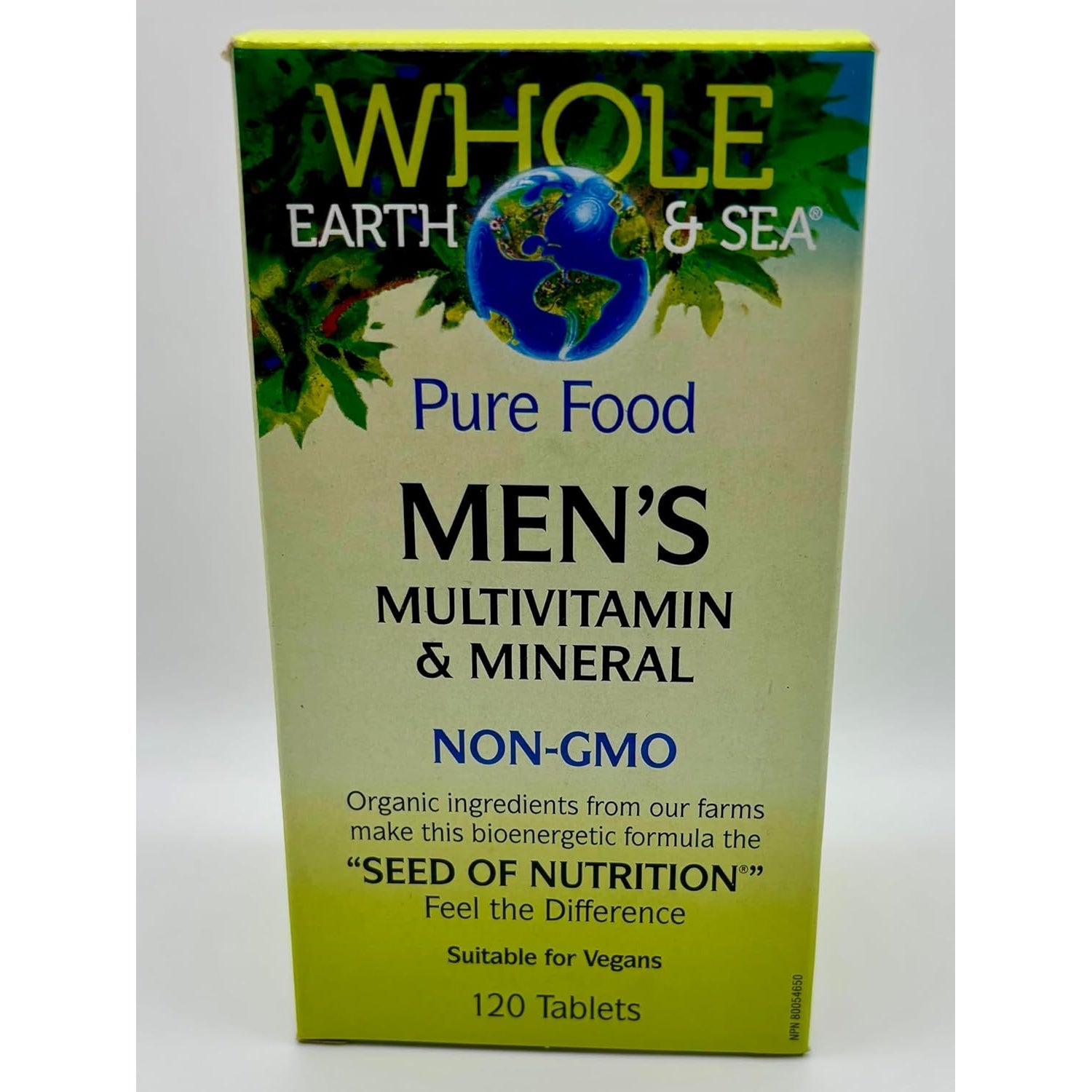 Natural Factors Whole Earth & Sea Men'S Multivitamin & Mineral - Daily Health Supplement for Men under 50 - Vegan, Non-Gmo & Gluten-Free - 120 Tablets (60 Servings)