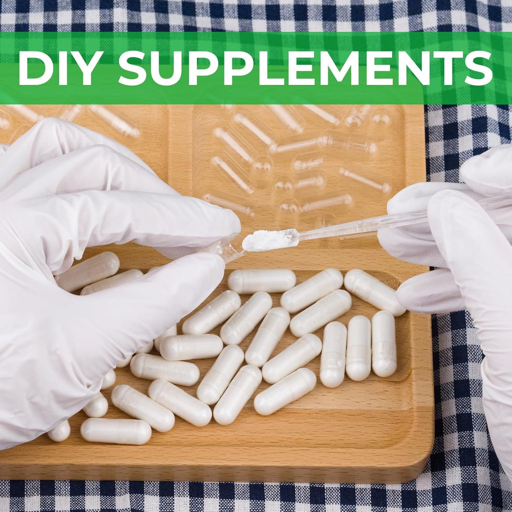 Size 0 Capsules Empty Vegan Plant Based Clear (100 Count) Gluten Free, Non-Gmo, Halal Certified Pill Caps Filling Kit with 2 Spoons for Vegetarian DIY Your Own Supplements