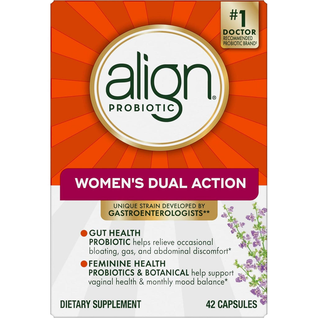 Align Probiotic, Womens Dual Action, Vaginal Probiotics for Women, Womens Probiotic for Vaginal Health Support, with Probiotics for Digestive Health, 42 Probiotic Capsules
