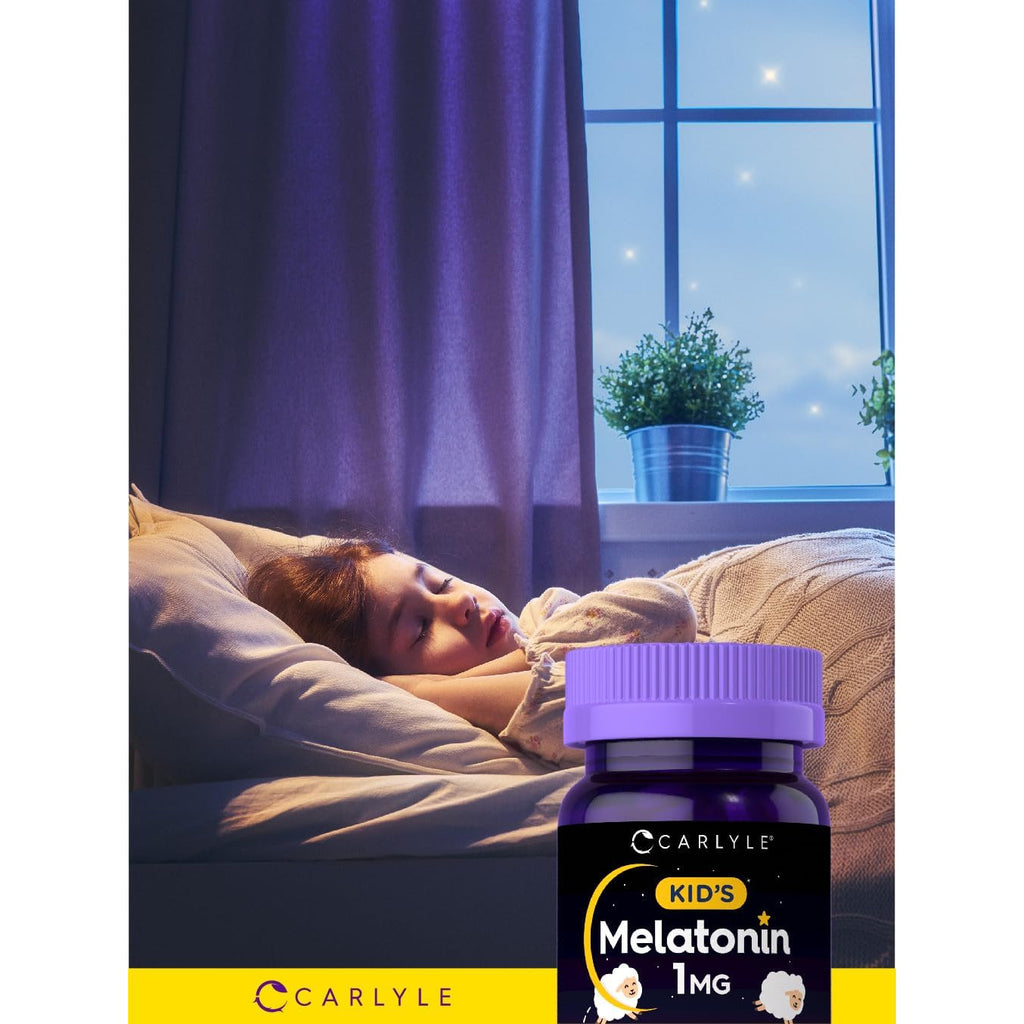Carlyle Kids Melatonin 1Mg | 120 Chewable Tablets | Fruit Flavor | Vegetarian Supplement | Non-Gmo, Gluten Free Formula