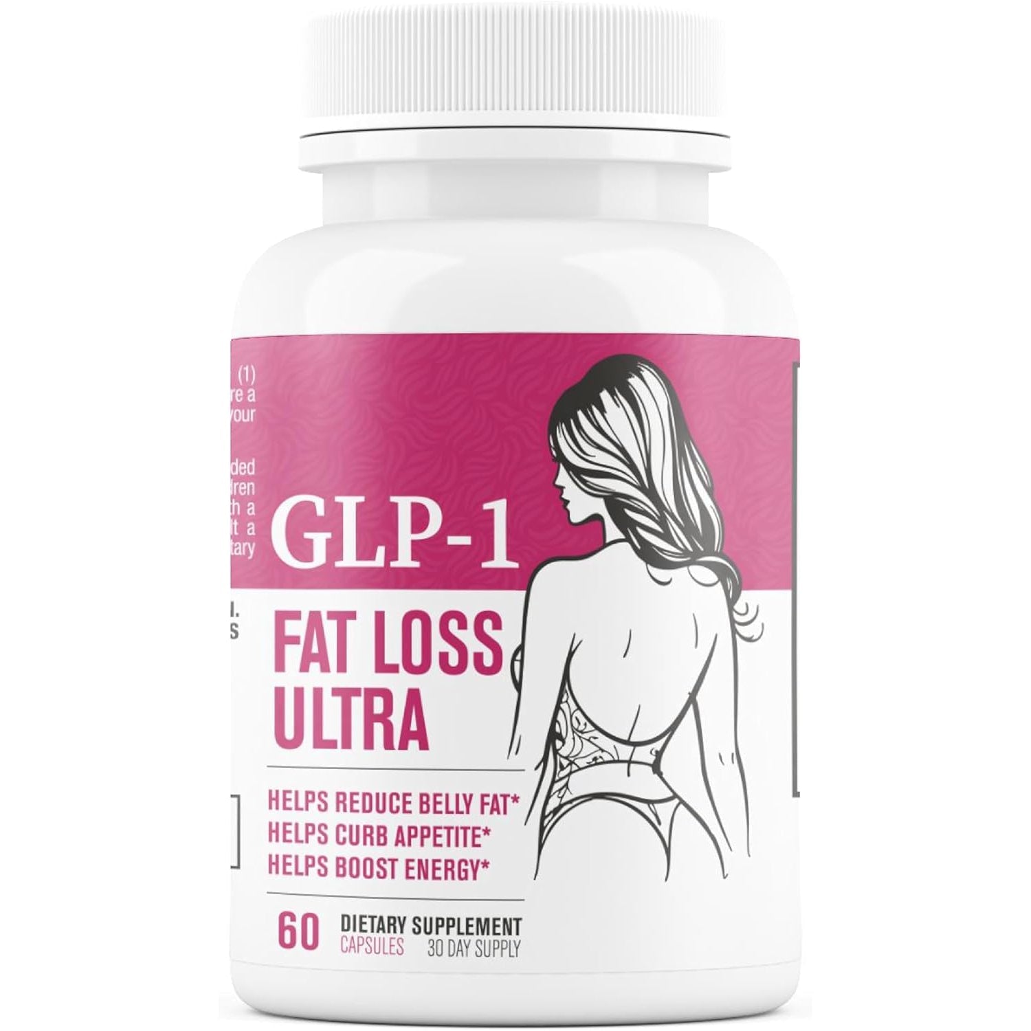 GLP-1 Fat Loss Ultra - Weight Loss Pills, Appetite Suppressant & Fat Burner for Women | Supports Healthy Pathways Associated with GLP-1 Activity | 3Rd Party Tested Supplement - 60 Capsules for Adults