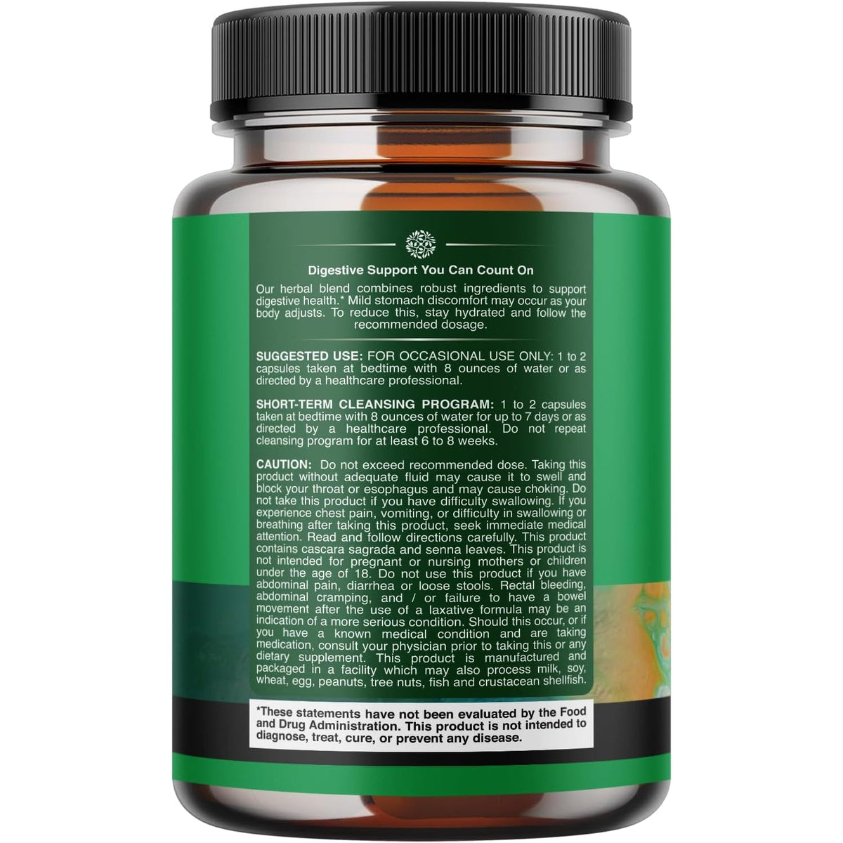 Herbal Laxative Capsules with Probiotics – Natural Laxatives for Constipation with Senna Leaf, Psyllium, Aloe Vera – Colon Cleanse for Women & Men - Detox for Gut Health & Weight Management – 60 Count