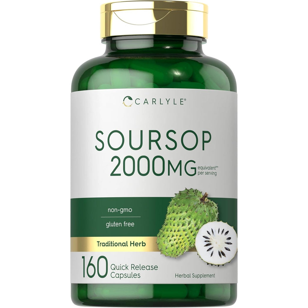 Carlyle Soursop Leaves | 160 Capsules | Traditional Herb | Non GMO, Gluten Free Supplement