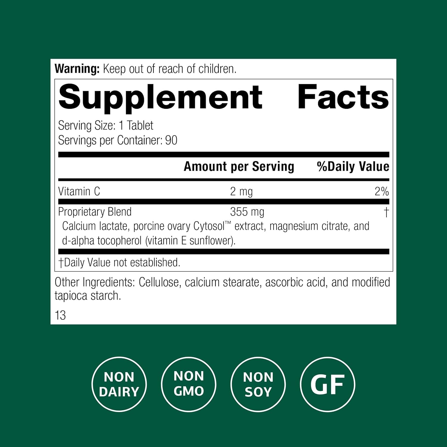 Standard Process Ovex P - Whole Food-Based Supplement to Support Your Health - Supplement with Porcine Ovary Cytosol Extract - 90 Tablets