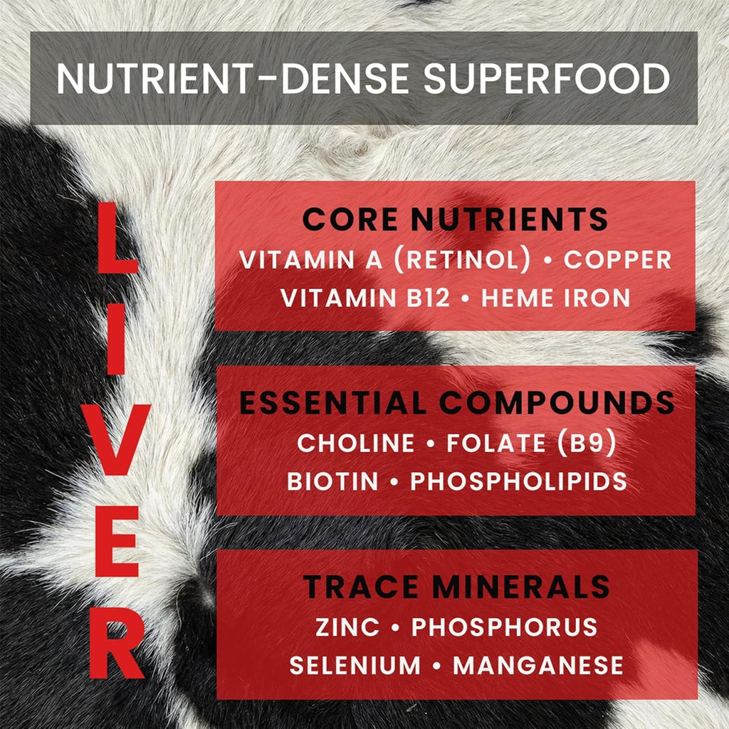 Beef Liver Capsules – Usa-Made (Value Pack) Whole Food Source of 30+ Bioavailable Nutrients: Vitamin A, B12, Folate, Heme Iron, Zinc for Energy, Immunity, Skin – 100% Grass-Fed Beef Organ Supplement