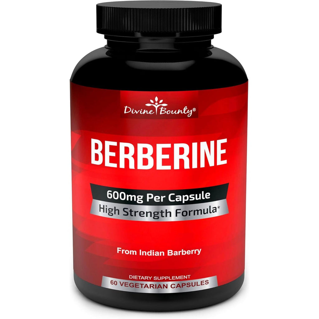 Divine Bounty Pure Berberine Complex - 600Mg per Capsule Berberine Hcl Supplement - 60 Vegetarian Capsules