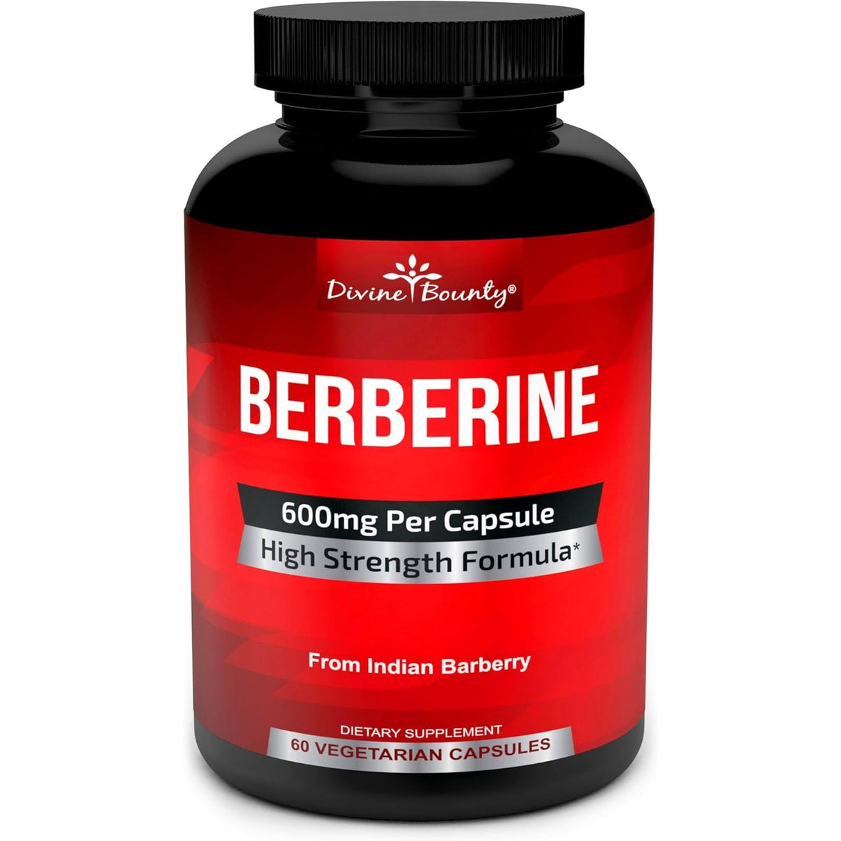Divine Bounty Pure Berberine Complex - 600Mg per Capsule Berberine Hcl Supplement - 60 Vegetarian Capsules