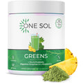 One Sol Greens, Super Greens Powder to Reduce Bloating & Improve Gut Health, Superfood Fresh Bloom Organic Greens Blend Juice & Smoothie Mix, Pre & Probiotic with Digestive Enzymes, Vegan & Soy Free