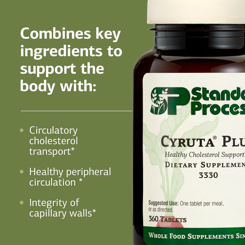 Standard Process Cyruta plus - Capillary & Circulation Support - Aids Healthy Peripheral Circulation - Gluten-Free, Non-Dairy & Non-Soy - 360 Tablets