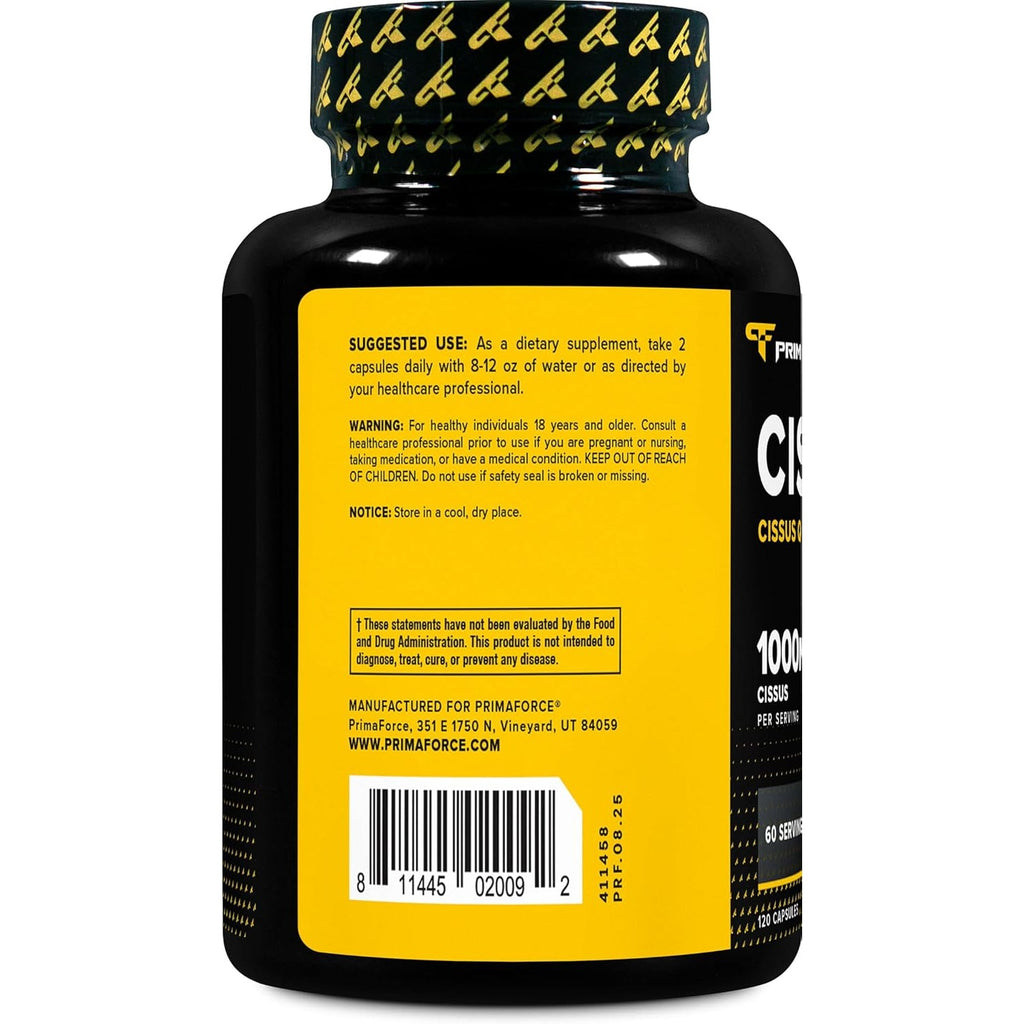 Primaforce Cissus Quadrangularis Extract, 120 Capsules, 1000Mg per Serving - Gluten Free, Non-Gmo