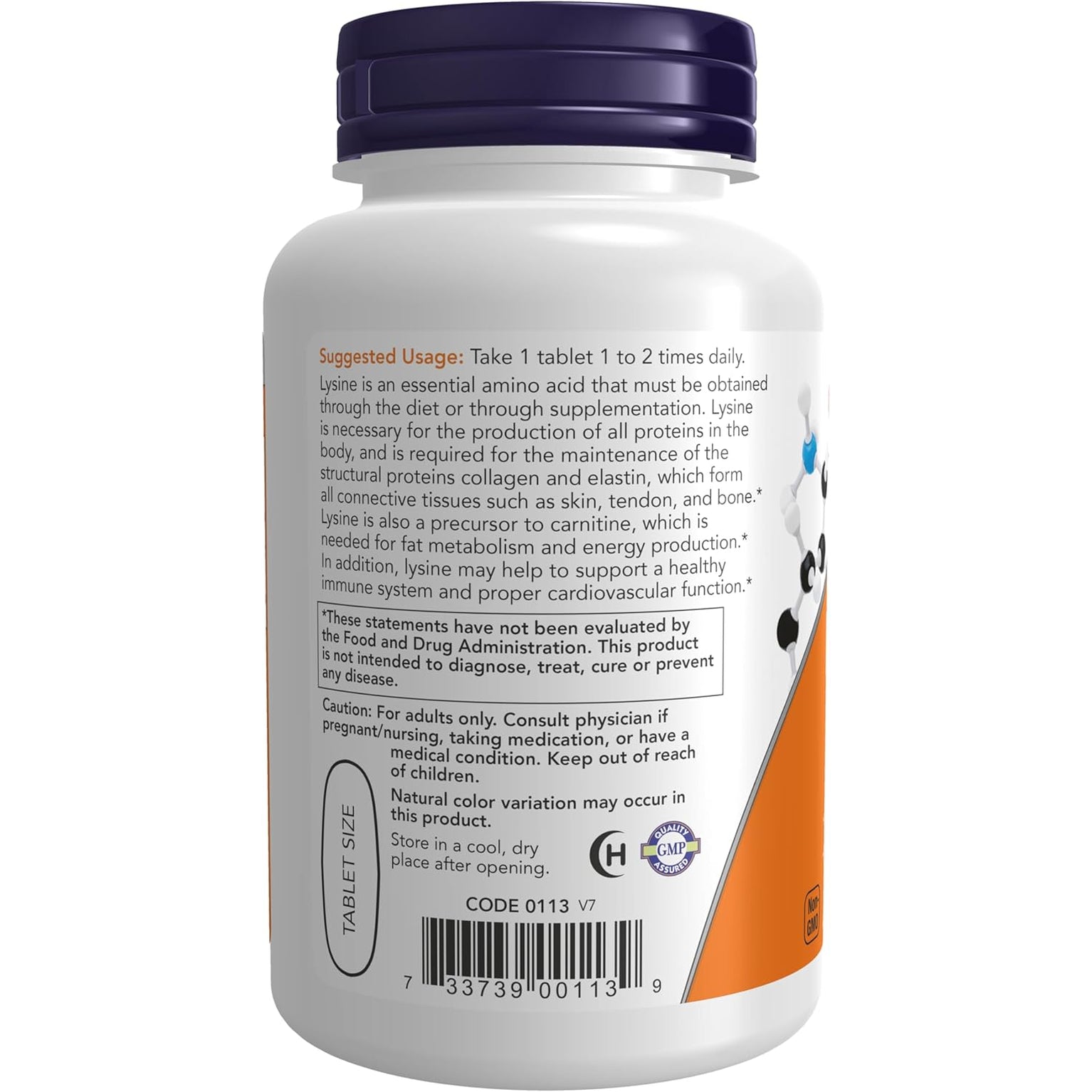 NOW Foods Supplements, (L-Lysine Hydrochloride) 1,000 Mg, Double Strength, Amino Acid, 100 Tablets