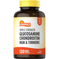 Sundance Glucosamine Chondroitin with MSM and Turmeric | 120 Caplets | Triple Strength Formula | Non-Gmo & Gluten Free Supplement