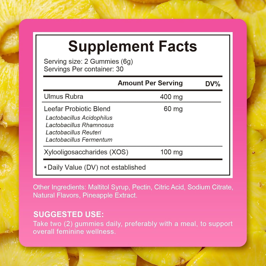 2 Pack Women'S Probiotic Gummies for Vaginal Health - Ph Balance & Immune Support Supplement, Pineapple Flavor, 120 Count | Feminine Care Vitamins for Women