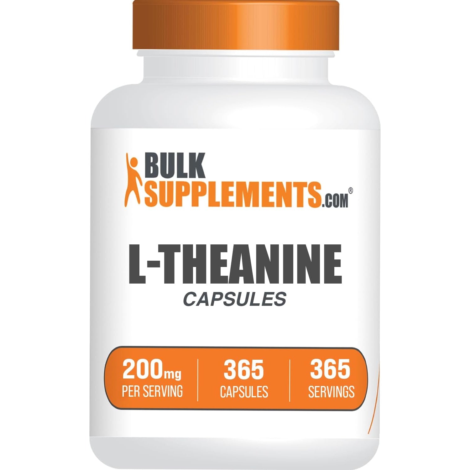 Bulksupplements.Com L-Theanine Capsules - L-Theanine Supplement, L-Theanine 200Mg, Theanine Pills - Amino Amino Supplement, Gluten Free - 1 Theanine Capsule per Serving, 365 Capsules
