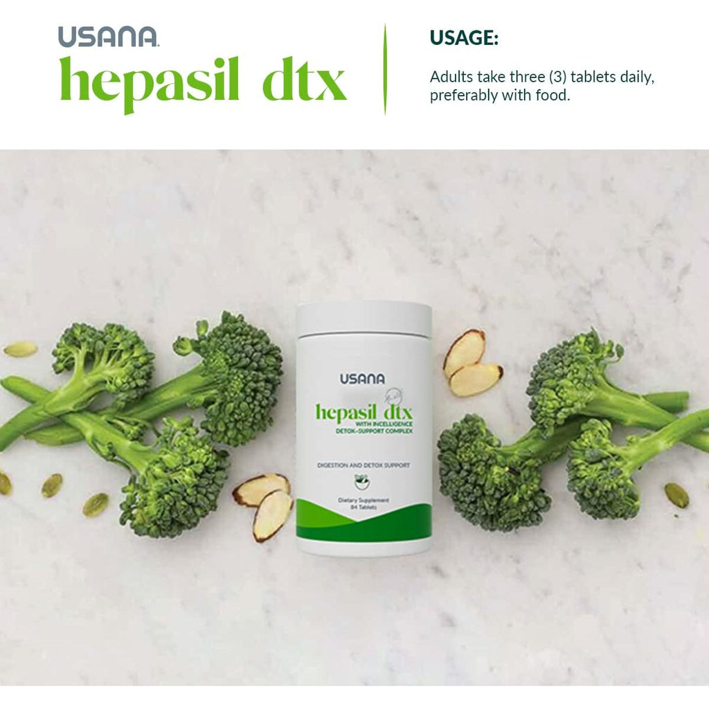 USANA - Hepasil DTX with Incelligence - Support Complex for Comprehensive Health, Protection, Wellness & Vitality - 84 Tablets (28-Day Supply)
