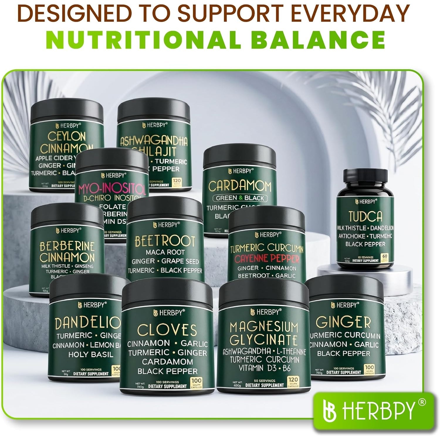 Herbpy 7In1 Clove Supplement 500Mg Rich in Vitamins & Minerals Supports Digestion, Immune & Heart Health with Cinnamon, Turmeric, Ginger, Cardamom, Garlic & Black Pepper - 100 Vegan Capsules