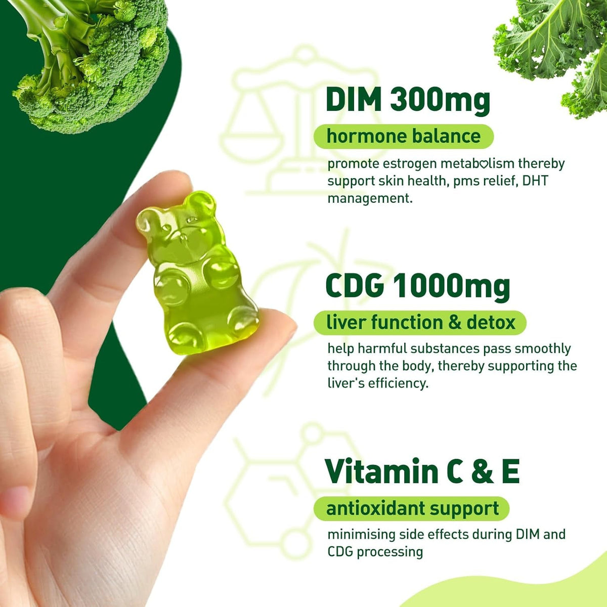Duwhot DIM Supplement with Calcium D-Glucarate, Estrogen Supplement for Women Men Adults, DIM Calcium D Glucarate with Vitamin C & E, Hormone Balance & Liver Health Support, Sugar-Free, 60 Count