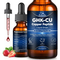 GHK-CU Peptides Supplement Oral Drop, Pro 6-In-1 GHK CU Copper Peptides with Hydrolyzed Marine Collagen Hyaluronic Acid Biotin Grape Seed Extract for Hair Growth Skin Elasticity & Anti-Aging Women Men