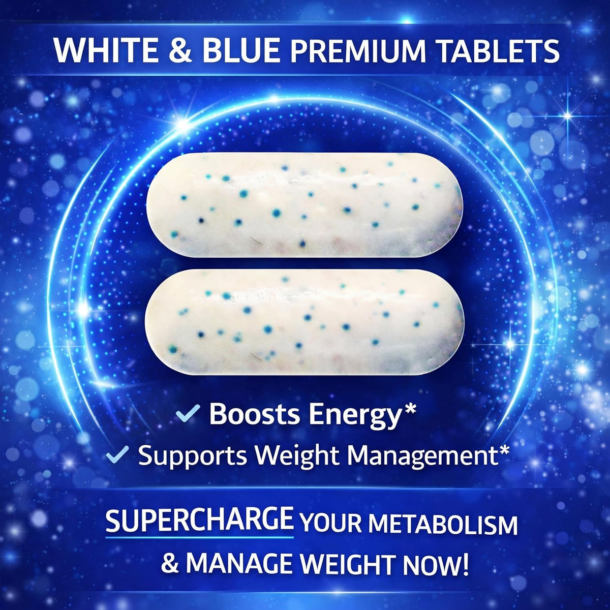 Diet Pills That Work for Weight Management & Appetite Suppressant Support + Powerful Energy - Best Thermogenic Diet Pills for Focus & Metabolism Support – 120 White Blue Tablets