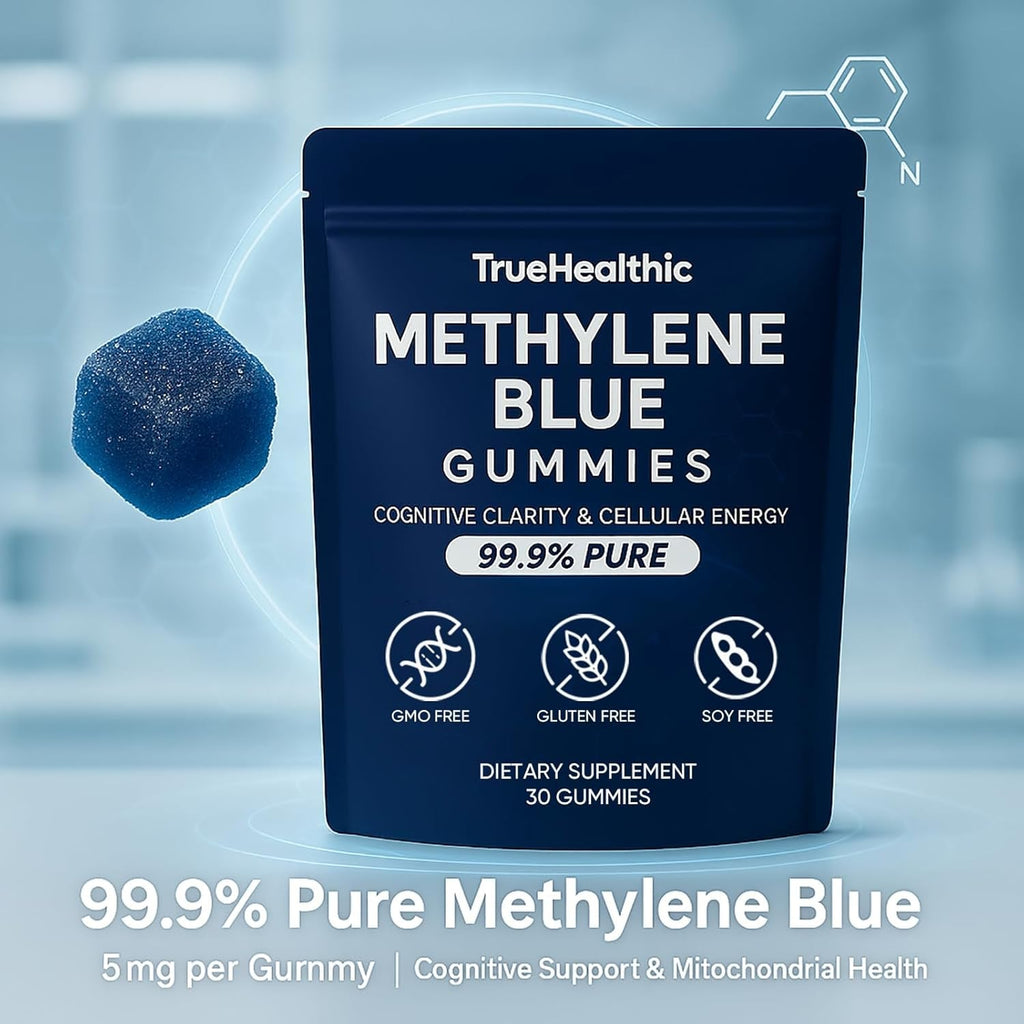 Methylene Blue Gummies - 99.9% Pure, 5Mg per Gummy, Supports Sustained Energy, Mental Clarity, Reduces Brain Fog & Improves Focus, Mood Enhancement - 30 Gummies (2)