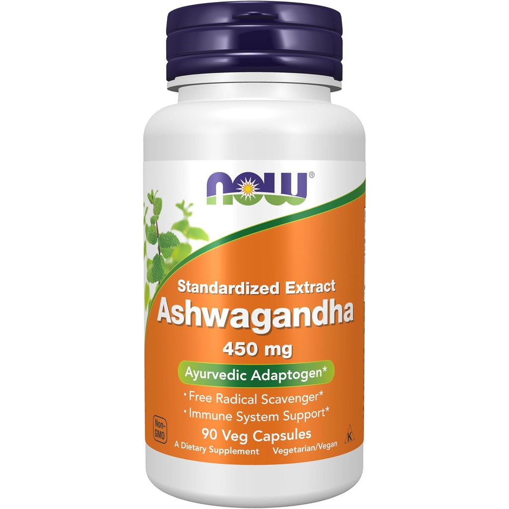 NOW Supplements, Ashwagandha (Withania Somnifera) 450 Mg (Standardized Extract), 90 Veg Capsules