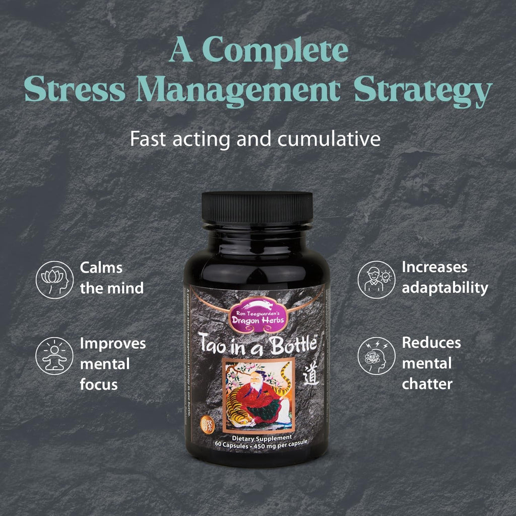 Dragon Herbs - Tao in a Bottle Capsules | Herbal Formula Supplement to Support Stress, Mood, Focus, Adaptability, (60 Capsules, 450 Mg Each)