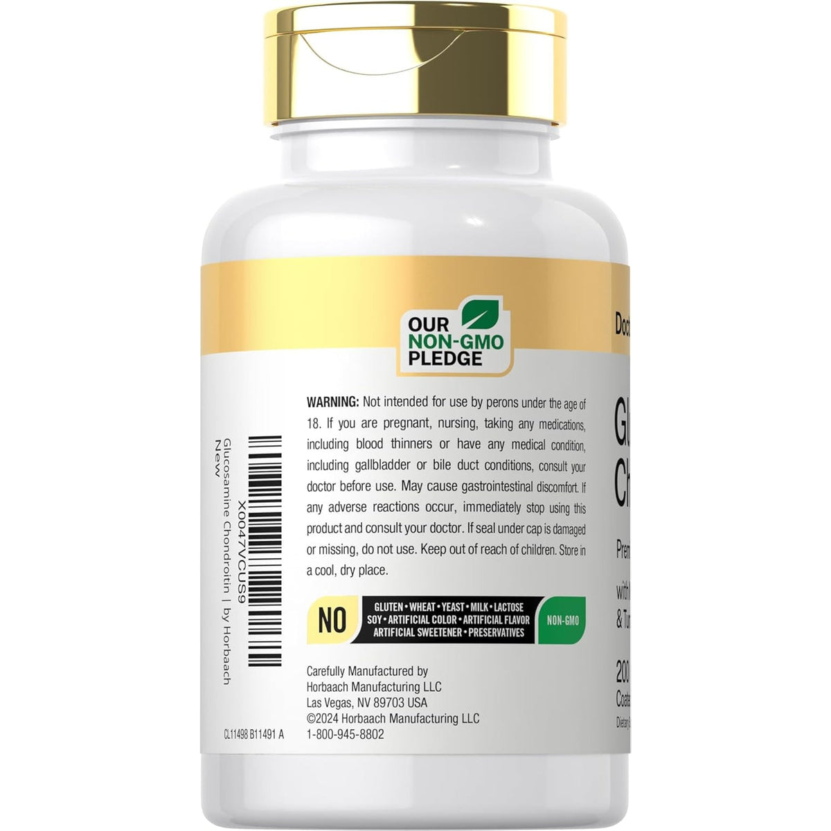 Doctor'S Way Glucosamine Chondroitin MSM Turmeric | 200 Caplets | Complex Supplement for Adults | Non-Gmo, Gluten Free