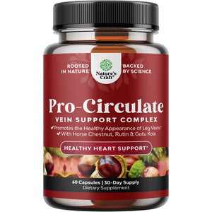 Natures Craft Vein Support Supplement for Leg and Veins - Full Body Supplement for Spider & Varicose Veins and Improved Flow with Horse Chestnut Extract - Vegan Non-Gmo Capsules - 60 Count