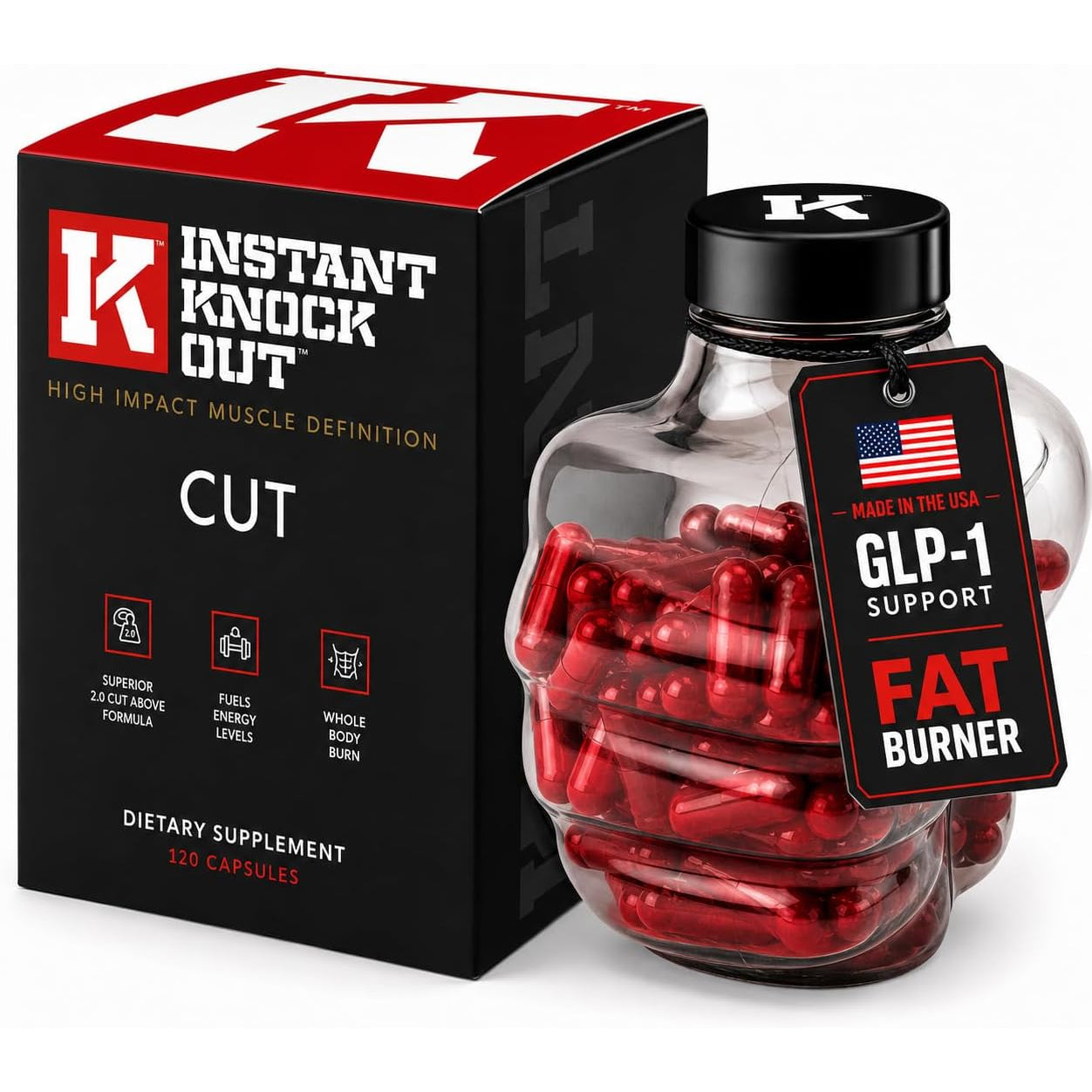 Instant Knockout - Fat Burner Weight Loss Shredding Formula - All Natural Ingredients