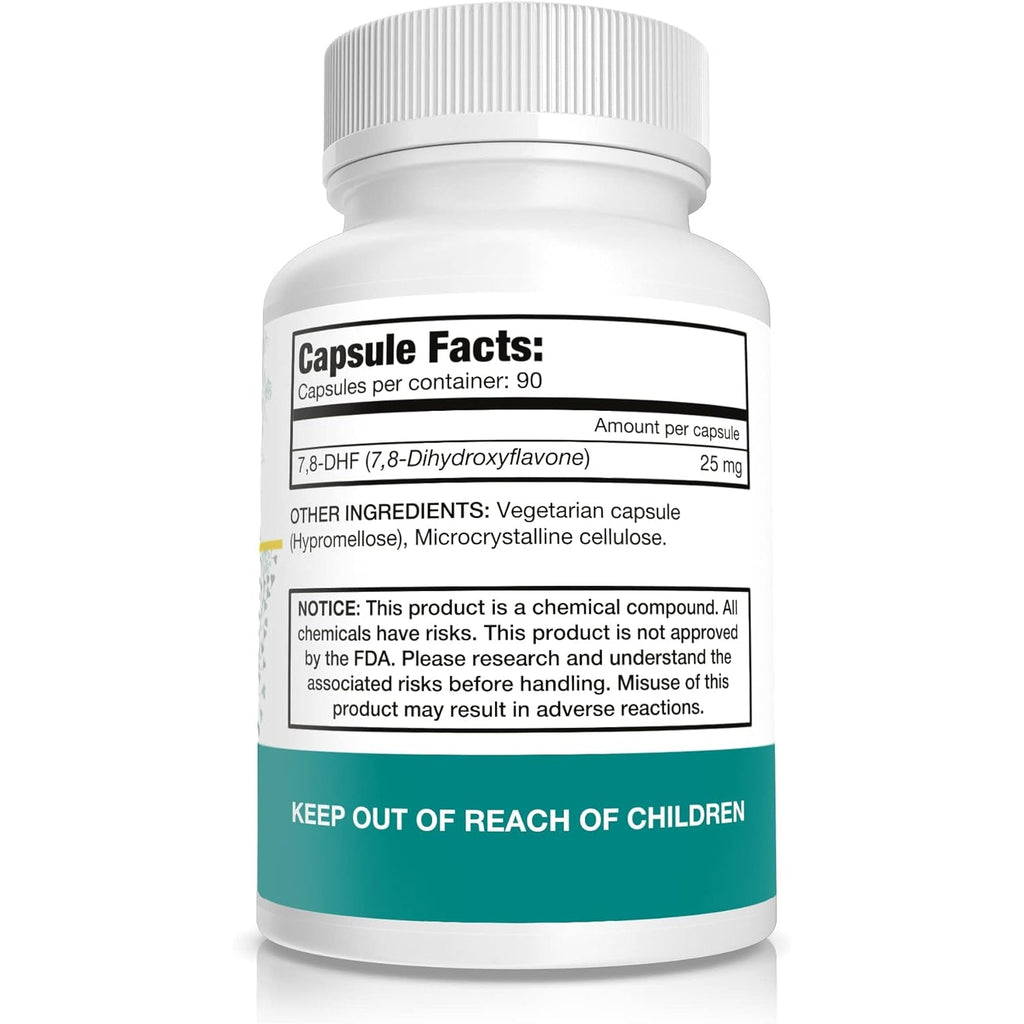 Pure Nootropics 7,8-DHF (7,8-Dihydroxyflavone) Capsules | 25 Mg | 90 Vegetarian Capsules