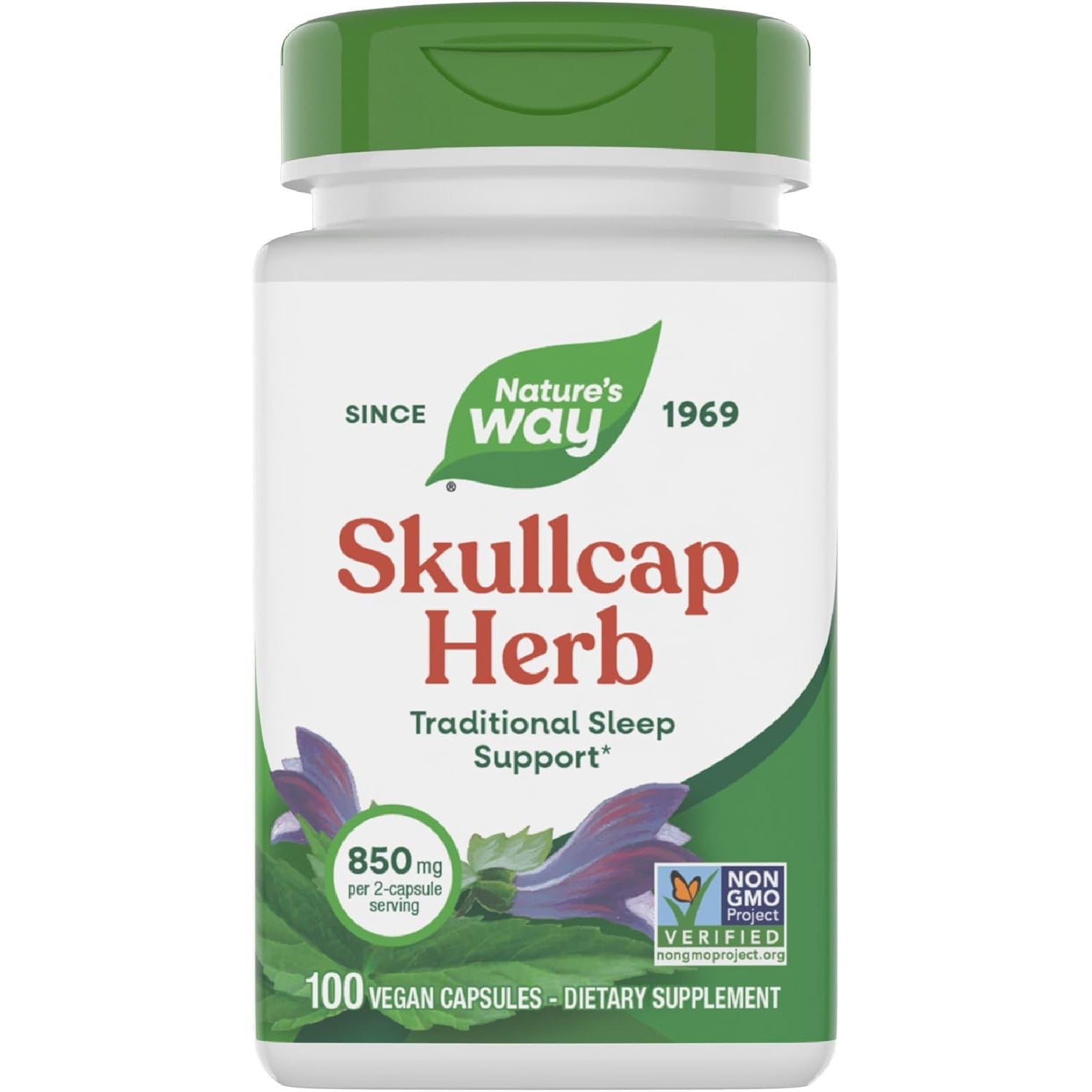 Nature'S Way Skullcap Herb, 850 Mg per Serving, 100 Capsule