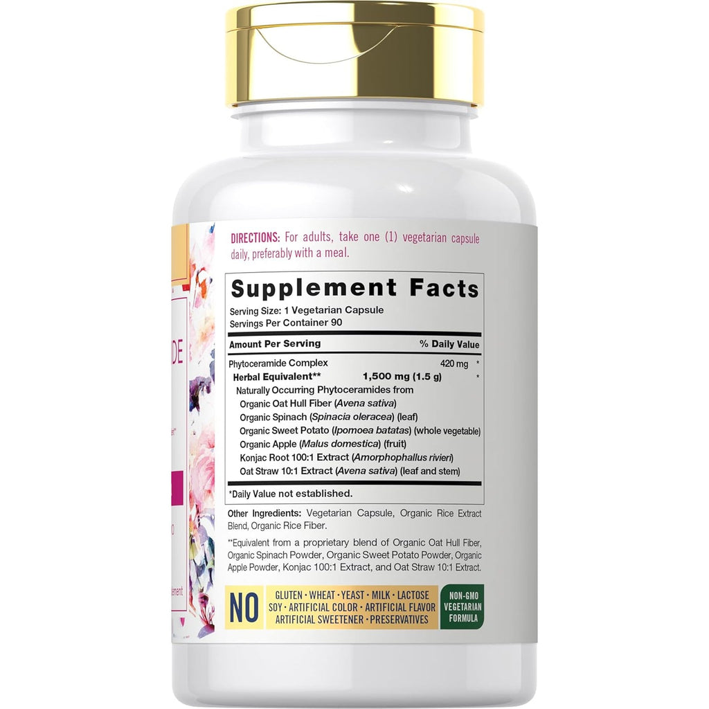 Carlyle Phytoceramide Supplement | 90 Capsules | with Organic Sweet Potato | Beauty Formula Complex | Vegetarian, Non-Gmo and Gluten Free