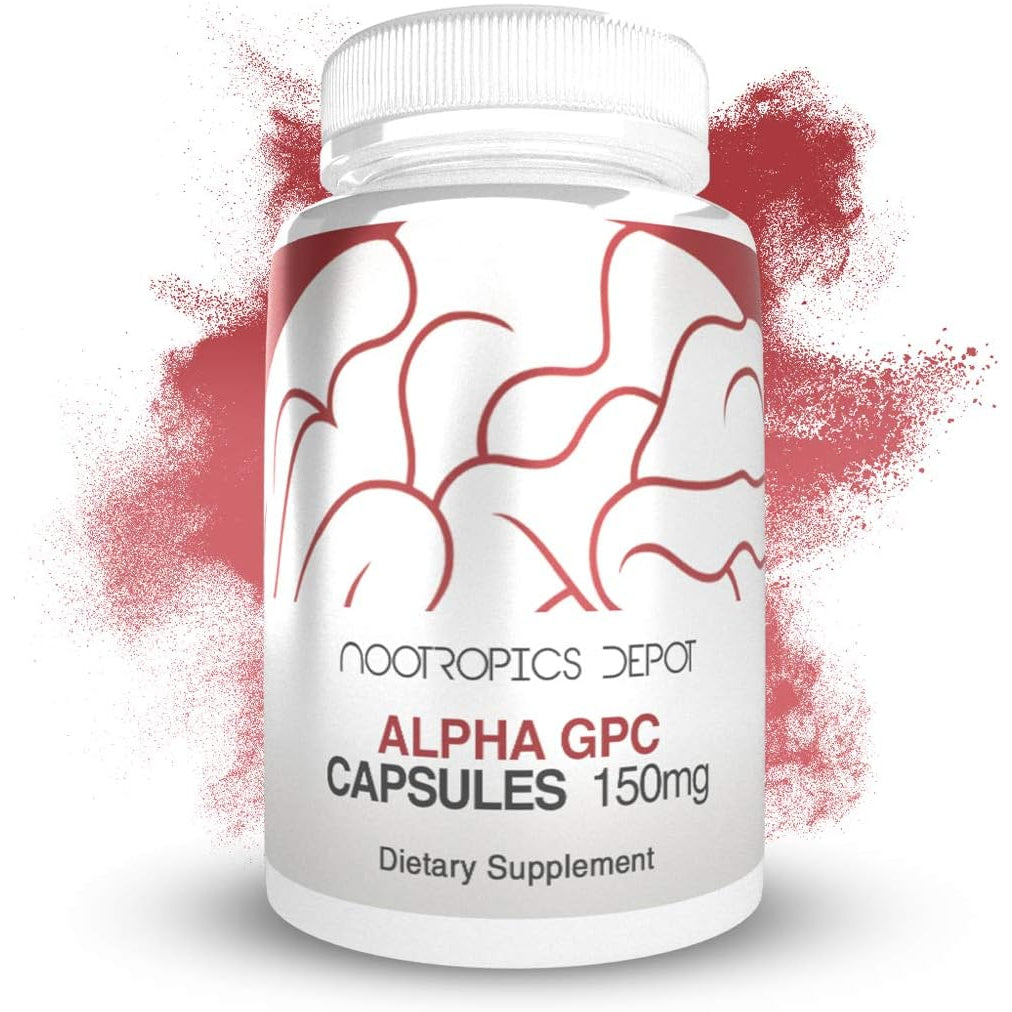 Nootropics Depot Alpha GPC Capsules | 150Mg | 180 Count | Cholinergic Supplement | Brain Health Supplement | Supports Healthy Brain Function | Enhance Cognition, Memory + Focus