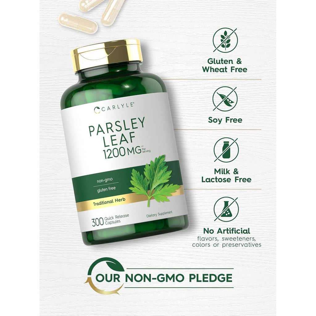 Carlyle Parsley Leaf Capsules | 300 Count | Non-Gmo, Gluten Free Supplement