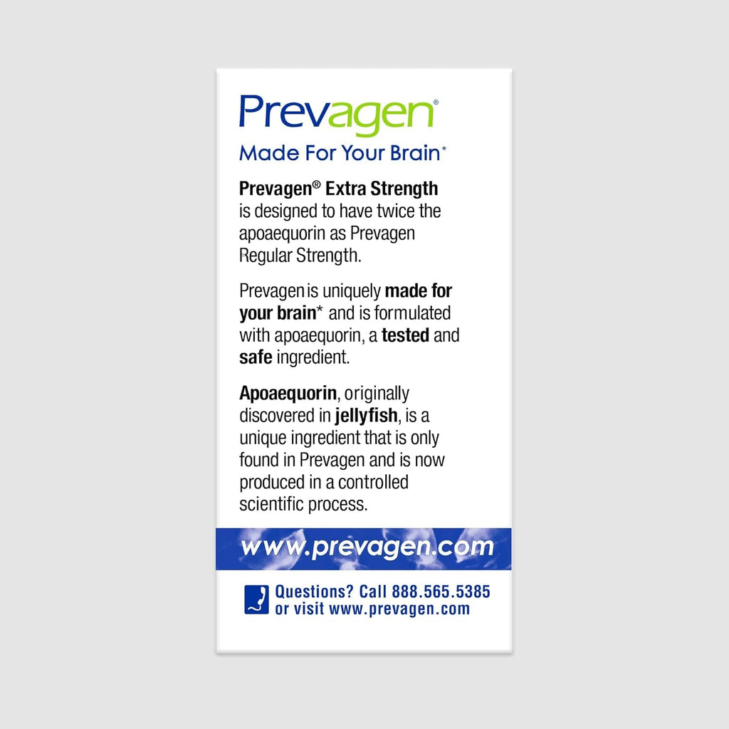 Prevagen Extra Stregnth - 120 Capsules (4 Month Supply) | Formulated for Your Brain | 20Mg of Apoaequorin plus Vitamin D3 with 7-Day Pill Minder