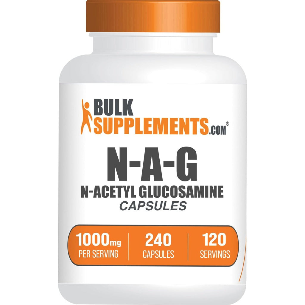 Bulksupplements.Com N-Acetyl Glucosamine Capsules - NAG Supplement, N-Acetyl D-Glucosamine - Glucosamine Supplement, 2 Capsules per Serving, 240 Count (Pack of 1)