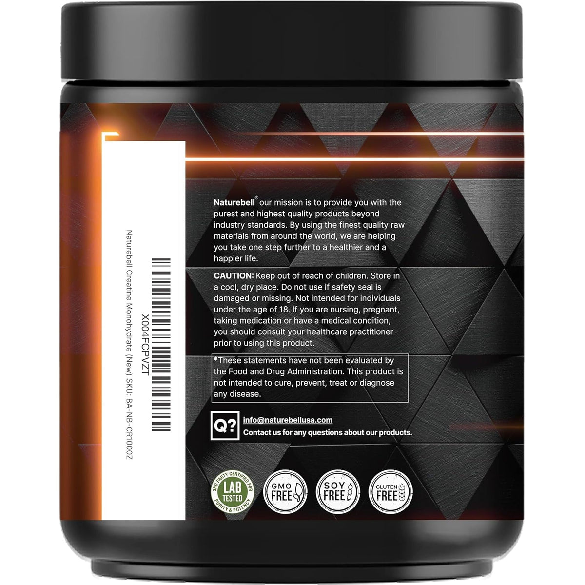 Naturebell Creatine Monohydrate Powder 1,000G, 5,000Mg per Serving, 200 Servings (2.2 Lb) | Micronized, Pure & Unflavored | Pre-Workout Muscle Support* | Keto, Vegan, Filler-Free