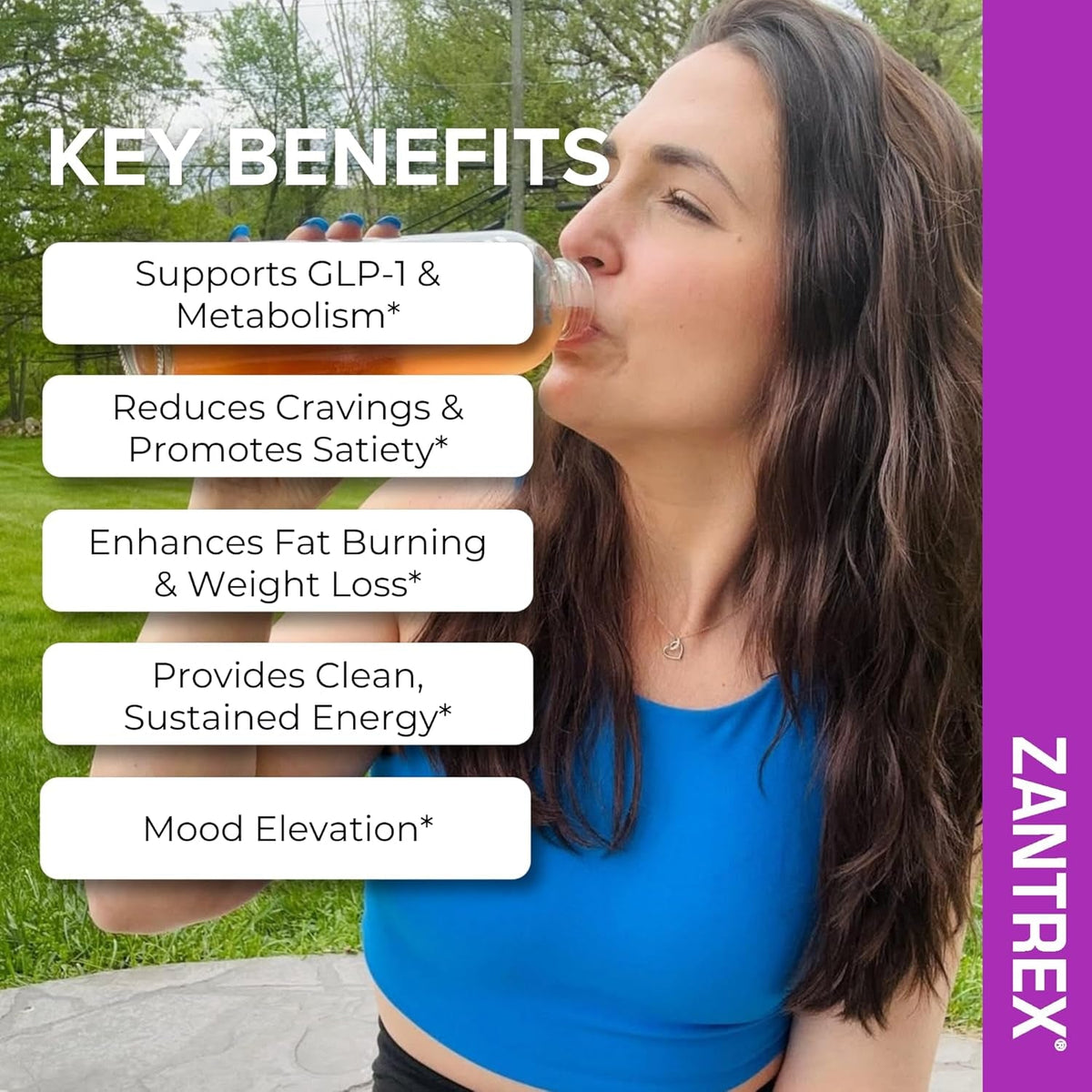 Zantrex Skinnystix Energy Powder – Lose Weight, GLP-1, Appetite Suppressant, Boost Mood – 10 Calories – Yerba Mate, Coffee Bean – 30 Stix, Berry