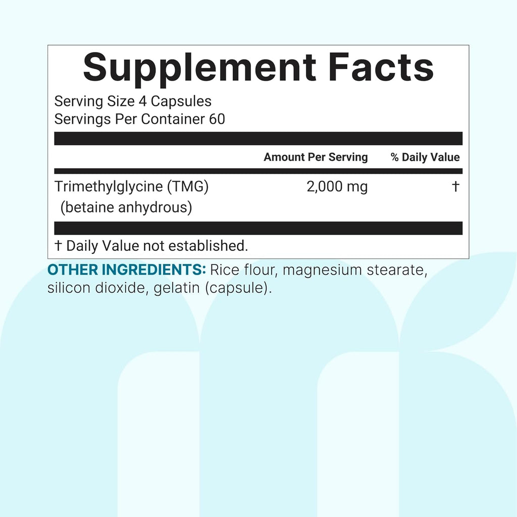 Micro Ingredients TMG 2000Mg, 240 Capsules | Double Strength Betaine Anhydrous Trimethylglycine* | Non-Gmo, Gluten Free