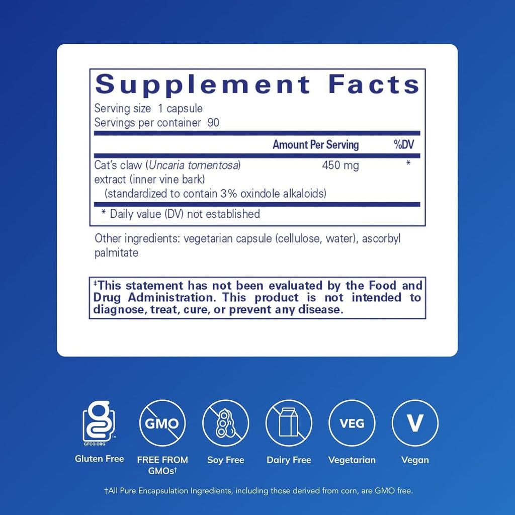 Pure Encapsulations Cat'S Claw | Supplement to Support Joints, Immune and Cardiovascular Systems, and Gastrointestinal Health* | 90 Capsules