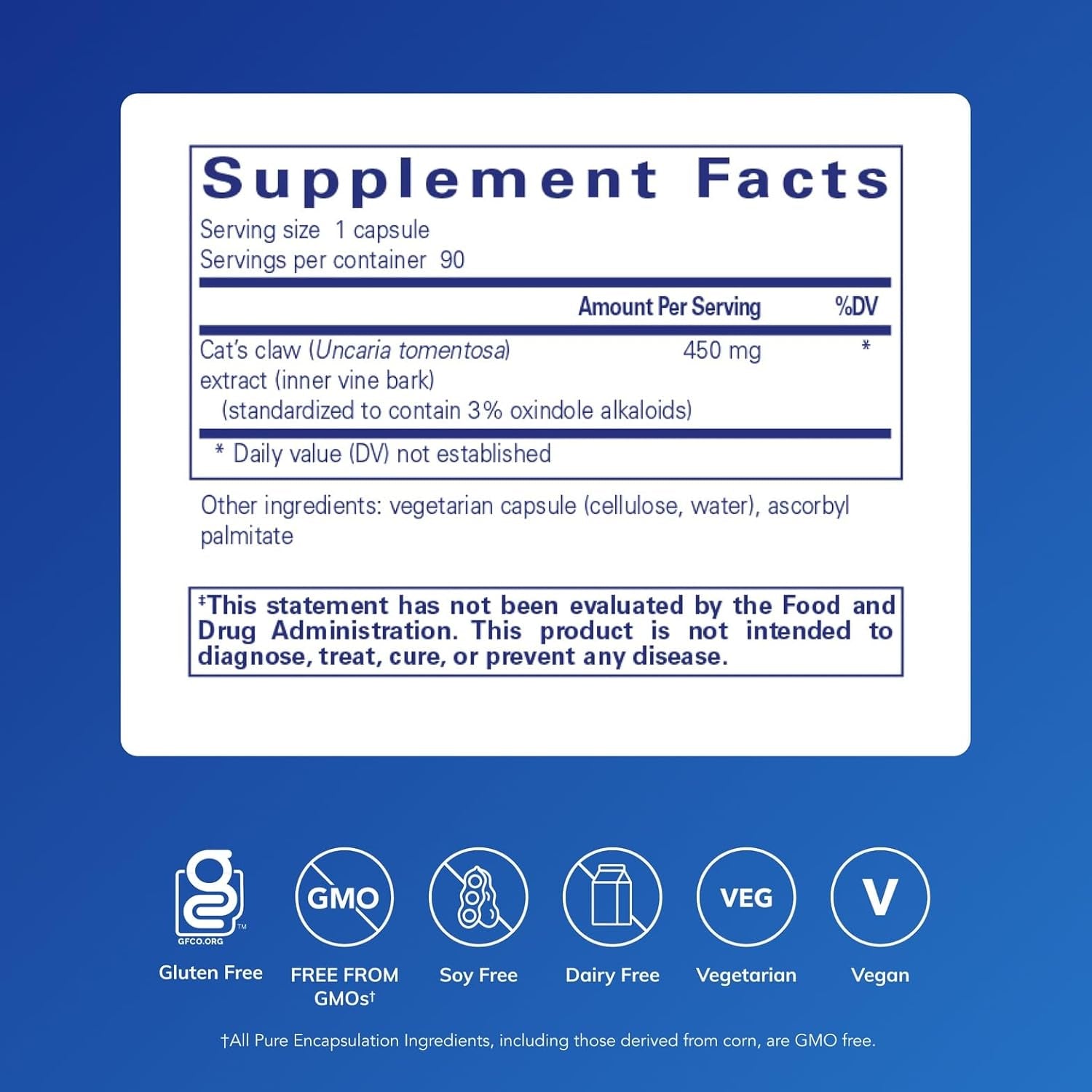 Pure Encapsulations Cat'S Claw | Supplement to Support Joints, Immune and Cardiovascular Systems, and Gastrointestinal Health* | 90 Capsules