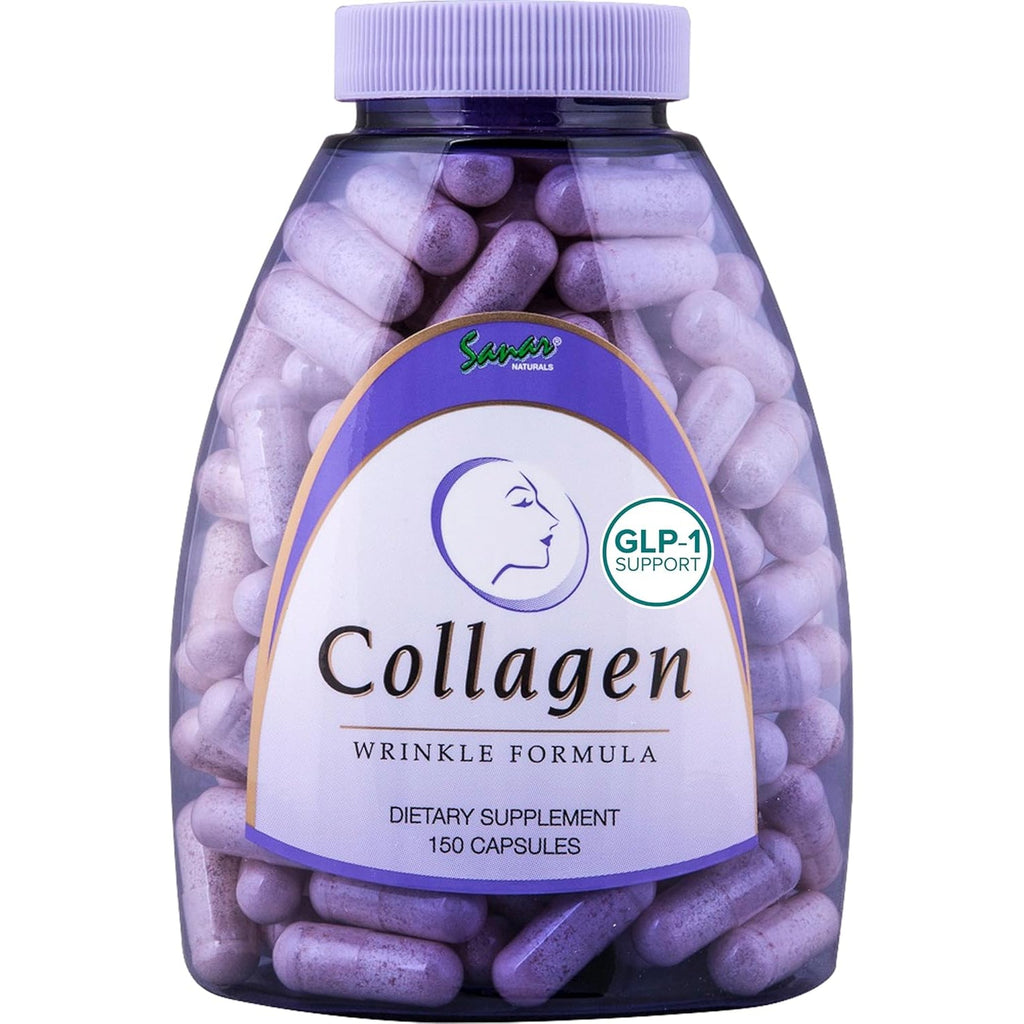 Sanar Naturals Collagen Pills for Hair, Skin, Nails, & Joints | Hydrolyzed Collagen Peptides Supplement with Vitamin C & E | Collagen Capsules for Women & Men, GLP-1 Support, Grass Fed, 150 Capsules