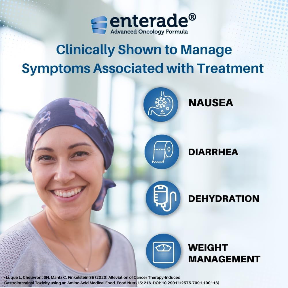 Enterade Advanced Oncology Powder Packets, Orange Berry (1 Box, 10 Packets) - Specially Formulated to Decrease GI Side Effects - 10 Single-Servings