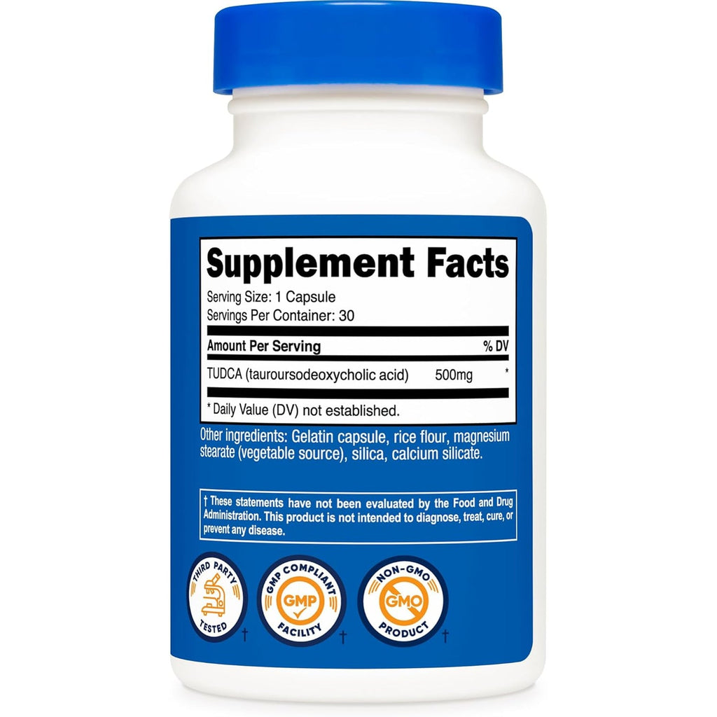 Nutricost Tudca 500Mg, 30 Capsules (Tauroursodeoxycholic Acid) - Premium Quality, Gluten Free